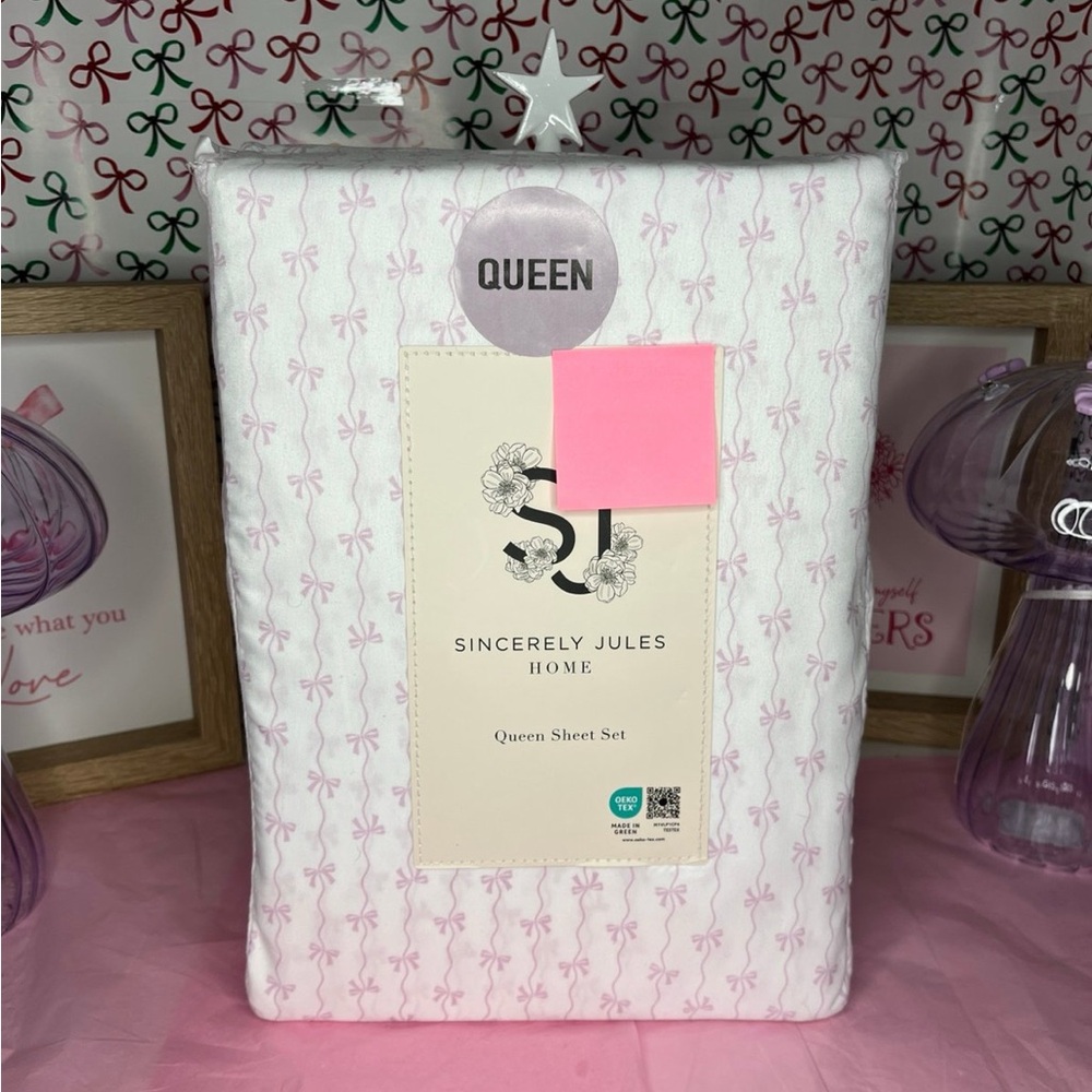Sincerely Jules Pink Bow Sheets -Queen sized sheets
